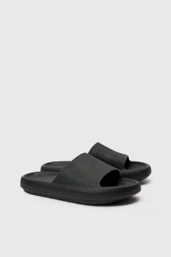 boohooMAN Textured Slider In | UK| Sliders & Slippers