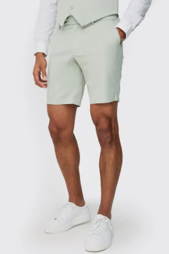 boohooMAN Textured Slim Fit Suit Shorts | UK| Suits & Tailoring|Shorts