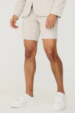 boohooMAN Textured Slim Fit Suit Shorts | UK| Suits & Tailoring|Shorts