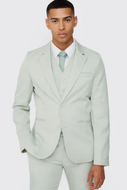 boohooMAN Textured Slim Single Breasted Suit Jacket | UK| Suits & Tailoring