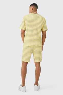 Textured Stripe T-shirt | UK^boohooMAN Online