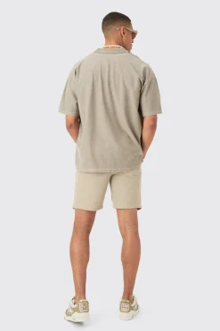 boohooMAN Textured Washed Dropped Shoulder Revere Shirt | UK| Shirts