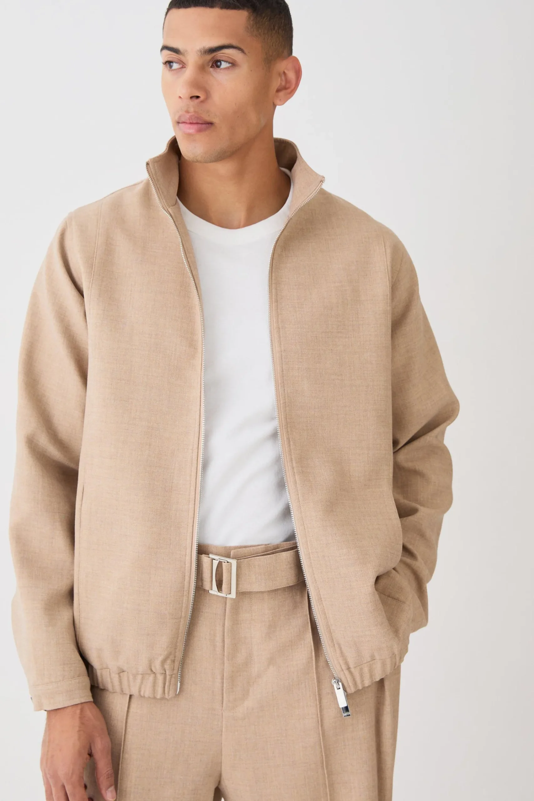 boohooMAN Textured Zip Up Smart Jacket | UK| Coats & Jackets