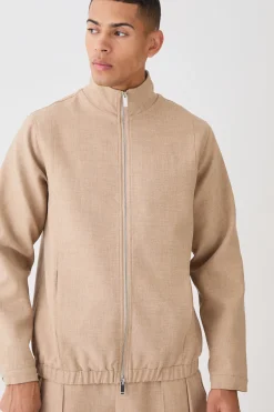 boohooMAN Textured Zip Up Smart Jacket | UK| Coats & Jackets