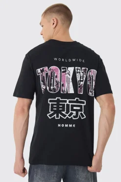 Tokyo City Back Print T-Shirt | UK^boohooMAN