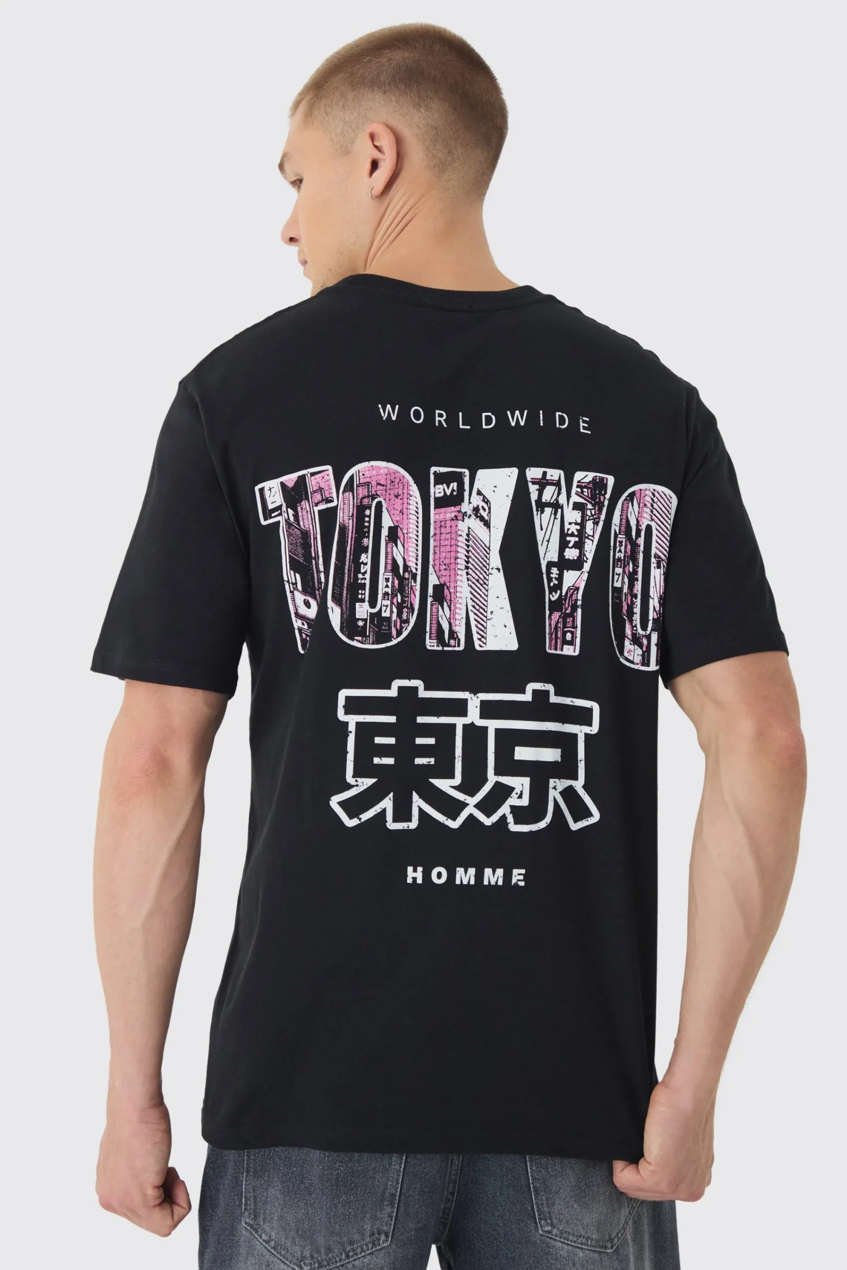 Tokyo City Back Print T-Shirt | UK^boohooMAN