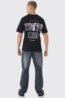 Tokyo City Back Print T-Shirt | UK^boohooMAN