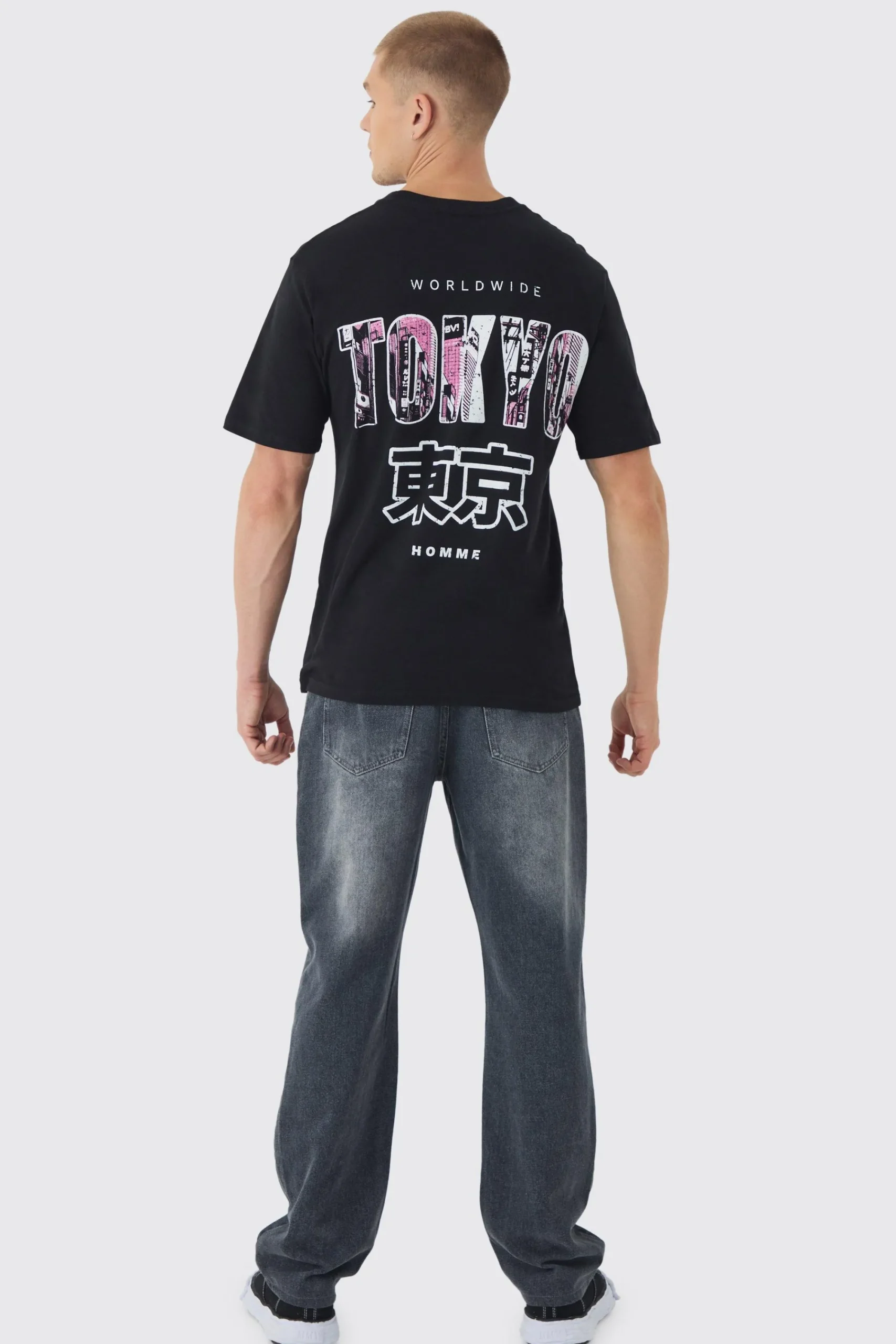 Tokyo City Back Print T-Shirt | UK^boohooMAN