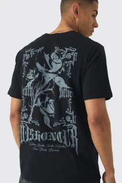 Tonal Floral Renaissance Print T-Shirt | UK^boohooMAN Discount