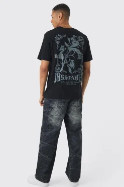 Tonal Floral Renaissance Print T-Shirt | UK^boohooMAN Discount