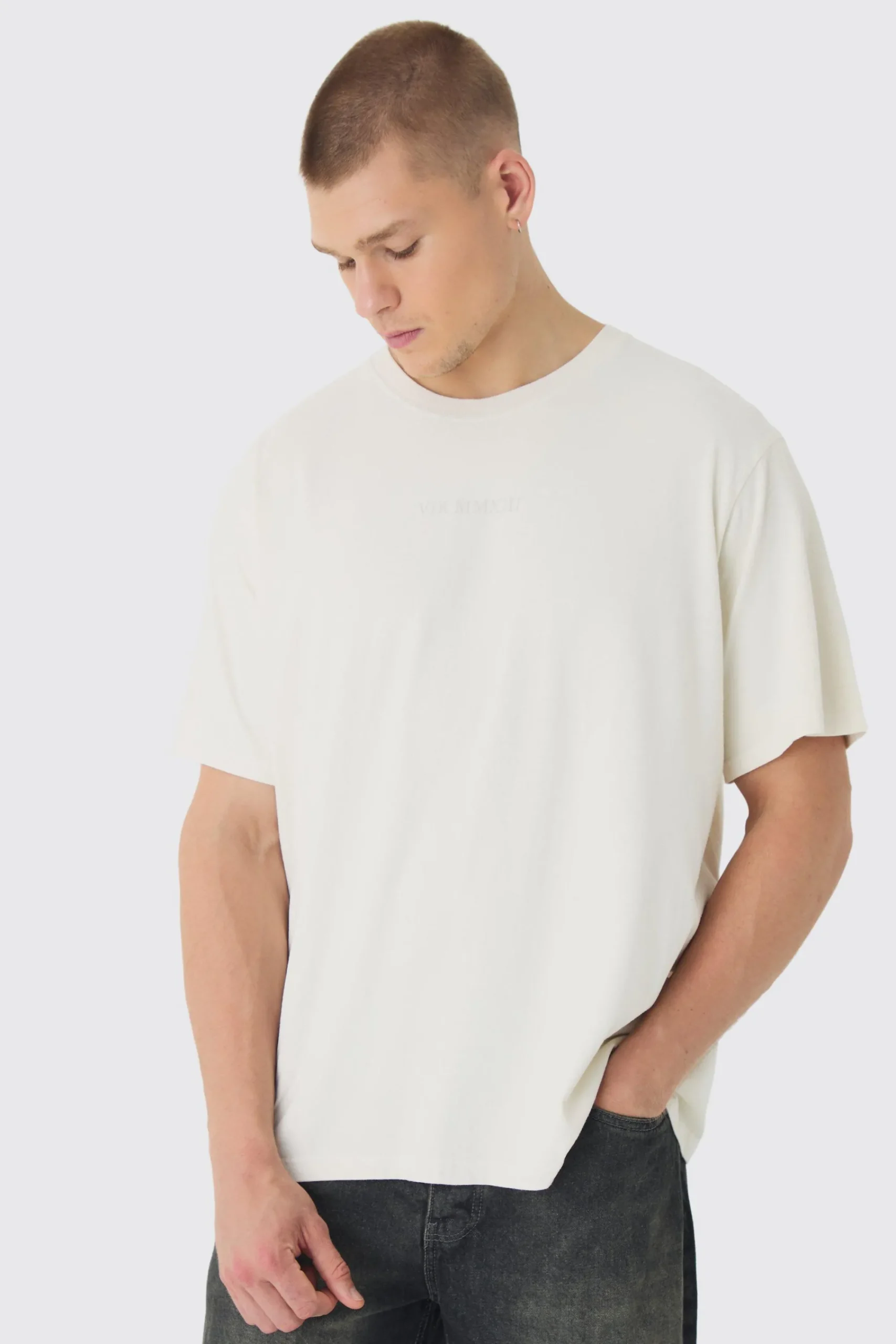 Tonal Renaissance Back Print Washed T-Shirt | UK^boohooMAN