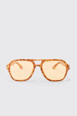 boohooMAN Tortoise Aviator Sunglasses In | UK| Sunglasses