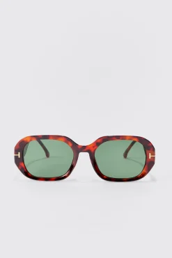 boohooMAN Tortoise Hexagonal Sunglasses In | UK| Sunglasses