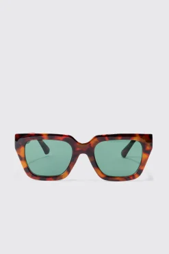 boohooMAN Tortoise Square Frame Sunglasses In | UK| Sunglasses