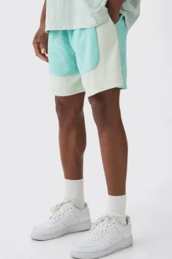 boohooMAN Towelling Colour Block Short | UK| Shorts