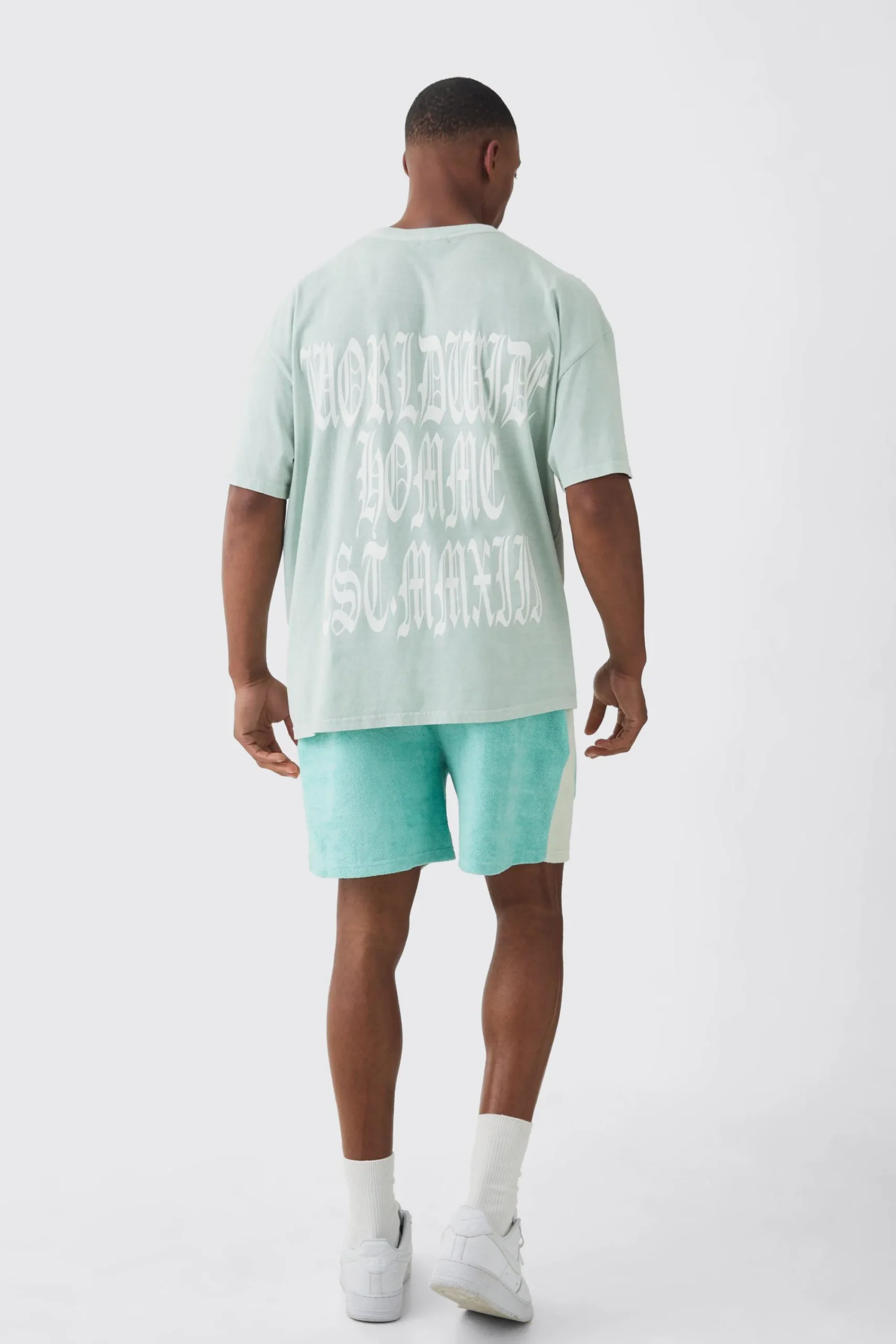 boohooMAN Towelling Colour Block Short | UK| Shorts