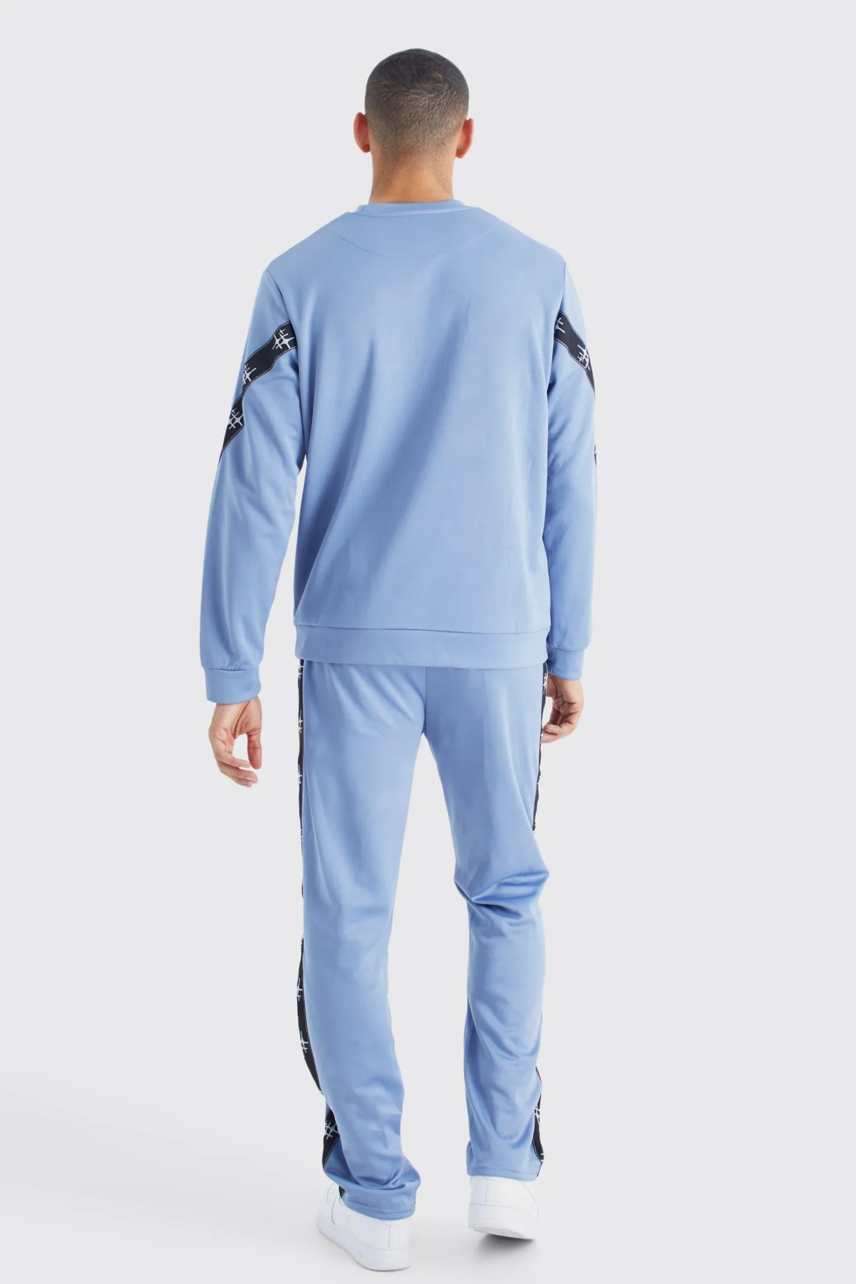 boohooMAN Tricot Tape Side Sweatshirt Tracksuit | UK| Tracksuits