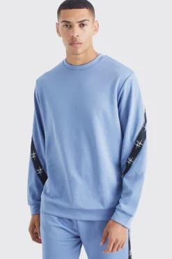 boohooMAN Tricot Tape Side Sweatshirt Tracksuit | UK| Tracksuits