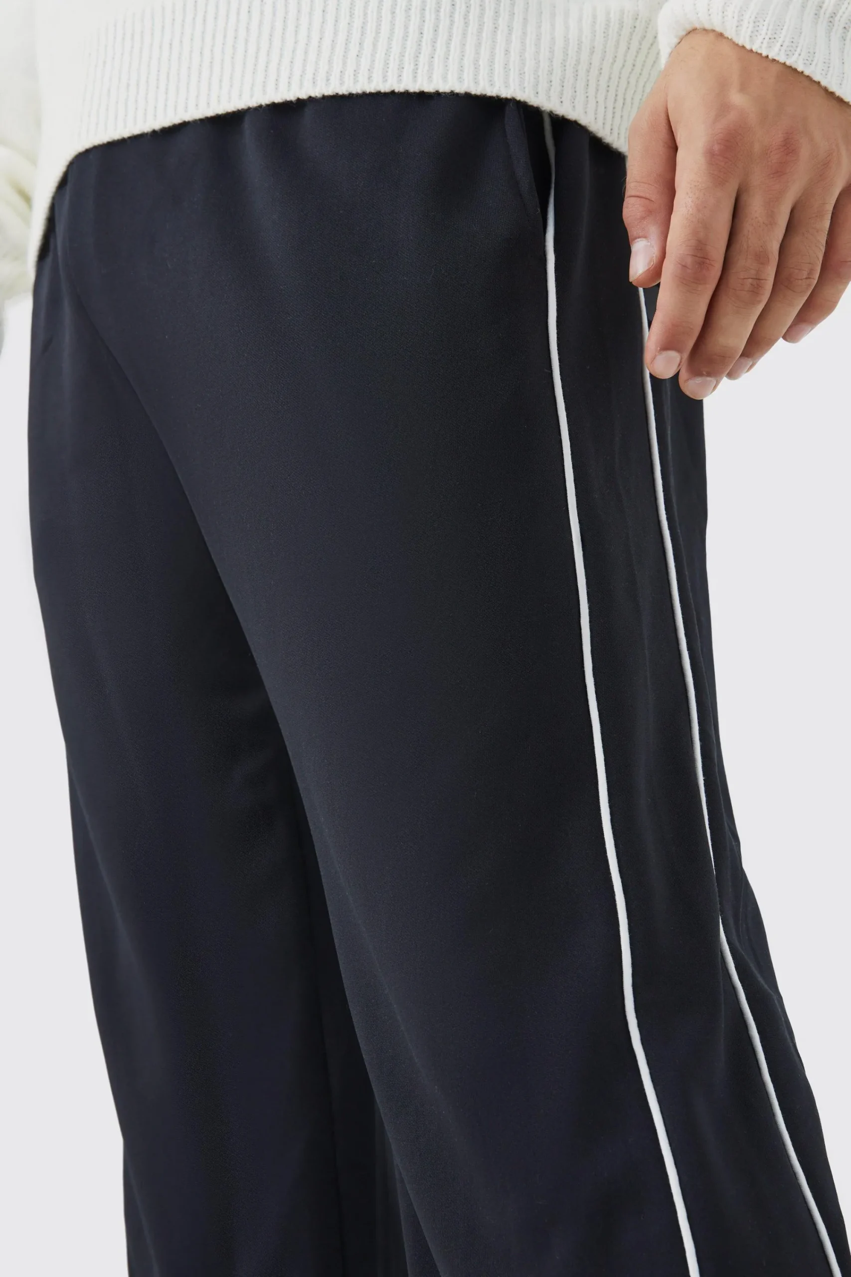 boohooMAN Tricot Wide Leg Jogger | UK| Loungewear|Trousers