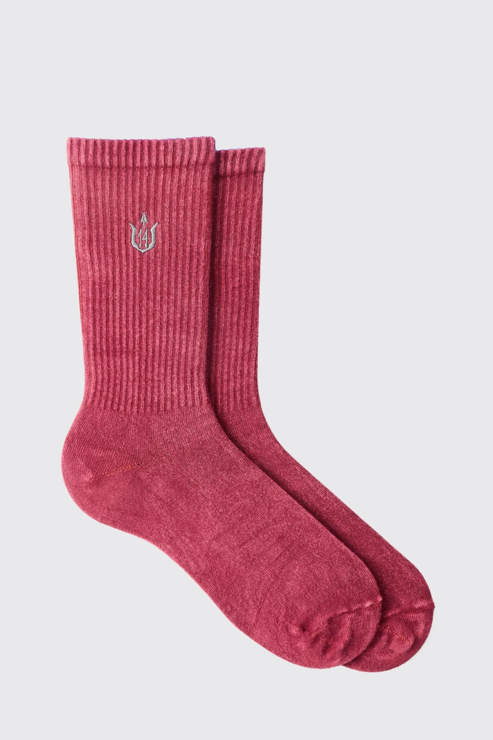 boohooMAN Trippie d Acid Wash Embroide Socks | UK| Underwear & Socks|Underwear & Socks