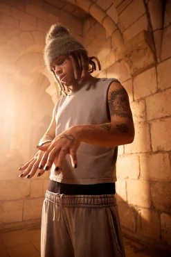 Trippie Redd Baby Fit Heavy Washed Padded Tank | UK^boohooMAN