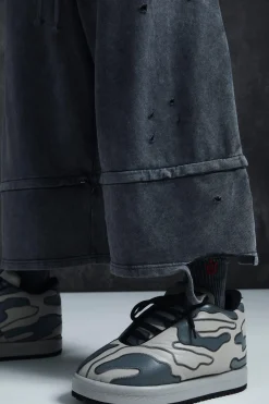 boohooMAN Trippie Redd Baggy Heavyweight Washed & Distressed Jort | UK| Shorts