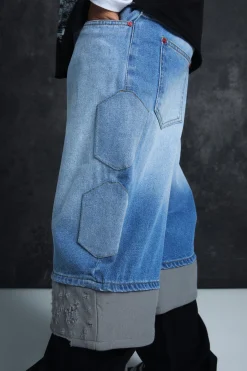 boohooMAN Trippie Redd Baggy Rigid Hybrid Layered Denim Jeans | UK| Trousers|Jeans