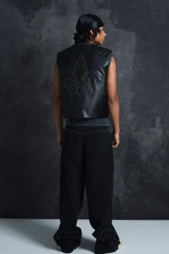 boohooMAN Trippie Redd Baggy Rigid Studded Applique Denim Jeans | UK| Trousers|Jeans