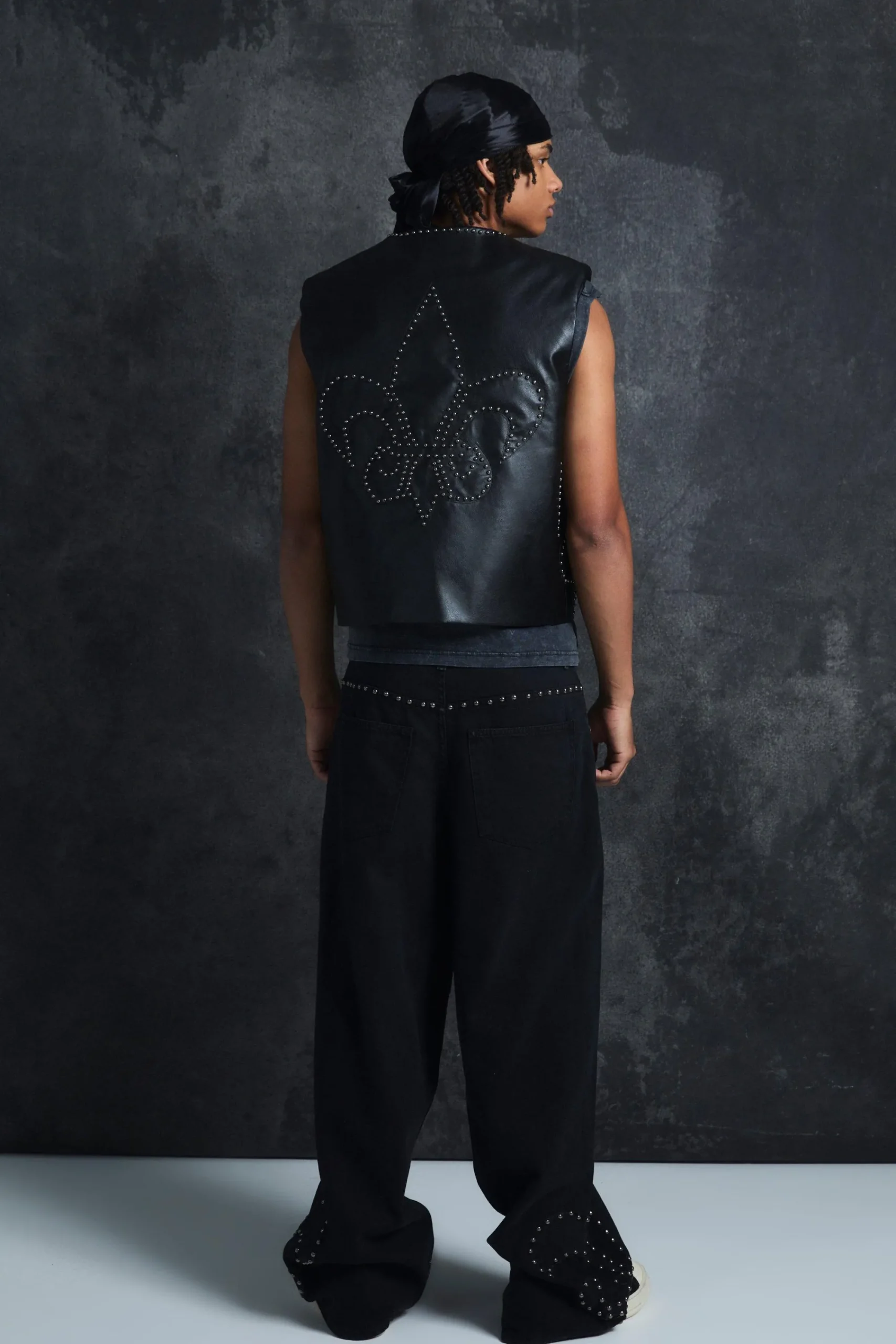 boohooMAN Trippie Redd Baggy Rigid Studded Applique Denim Jeans | UK| Trousers|Jeans