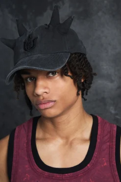 boohooMAN Trippie Redd Graphic Double Horn Cap In | UK| Hats & Caps