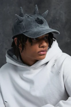 boohooMAN Trippie Redd Graphic Double Horn Cap In | UK| Hats & Caps
