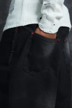 boohooMAN Trippie Redd Long Line Extreme Washed Denim Jorts | UK| Shorts