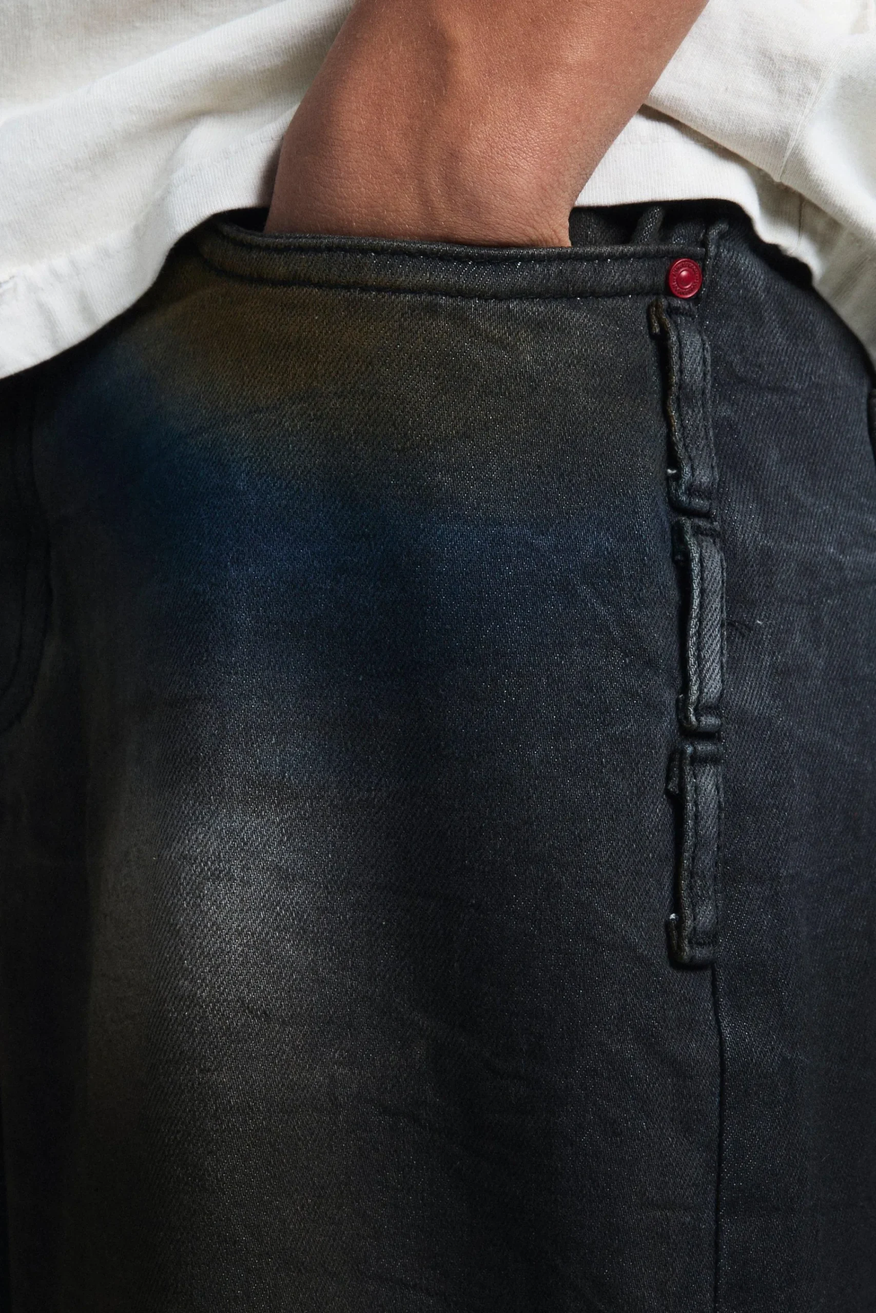 boohooMAN Trippie Redd Long Line Extreme Washed Denim Jorts | UK| Shorts