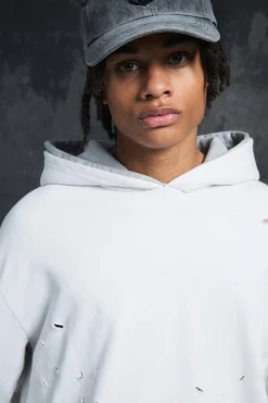 boohooMAN Trippie Redd Oversized Boxy Heavy, Washed & Distressed Hoodie | UK| Hoodies & Sweatshirts
