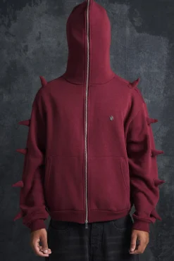 boohooMAN Trippie Redd Oversized Boxy Spike Full Zip Through Hoodie | UK| Hoodies & Sweatshirts