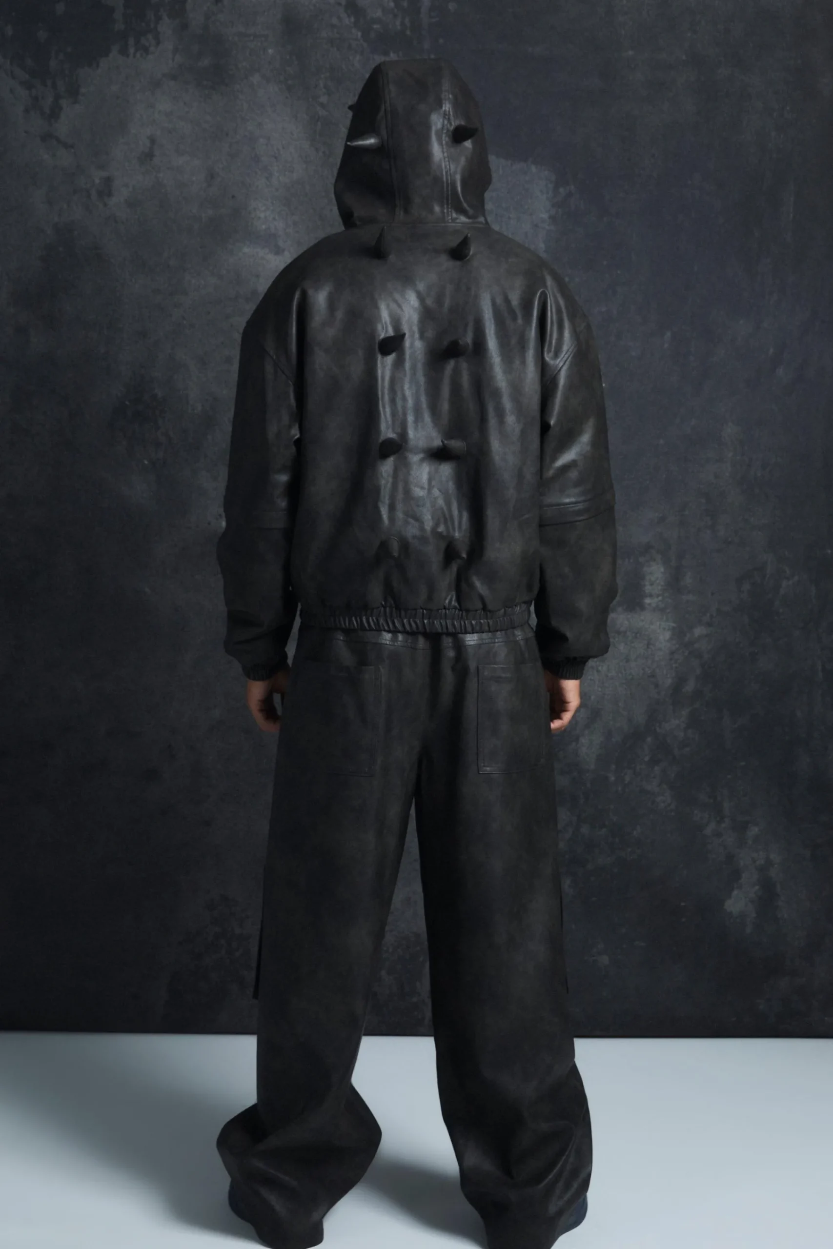 boohooMAN Trippie Redd Oversized Boxy PU Horn Detail Bomber Jacket In | UK| Coats & Jackets