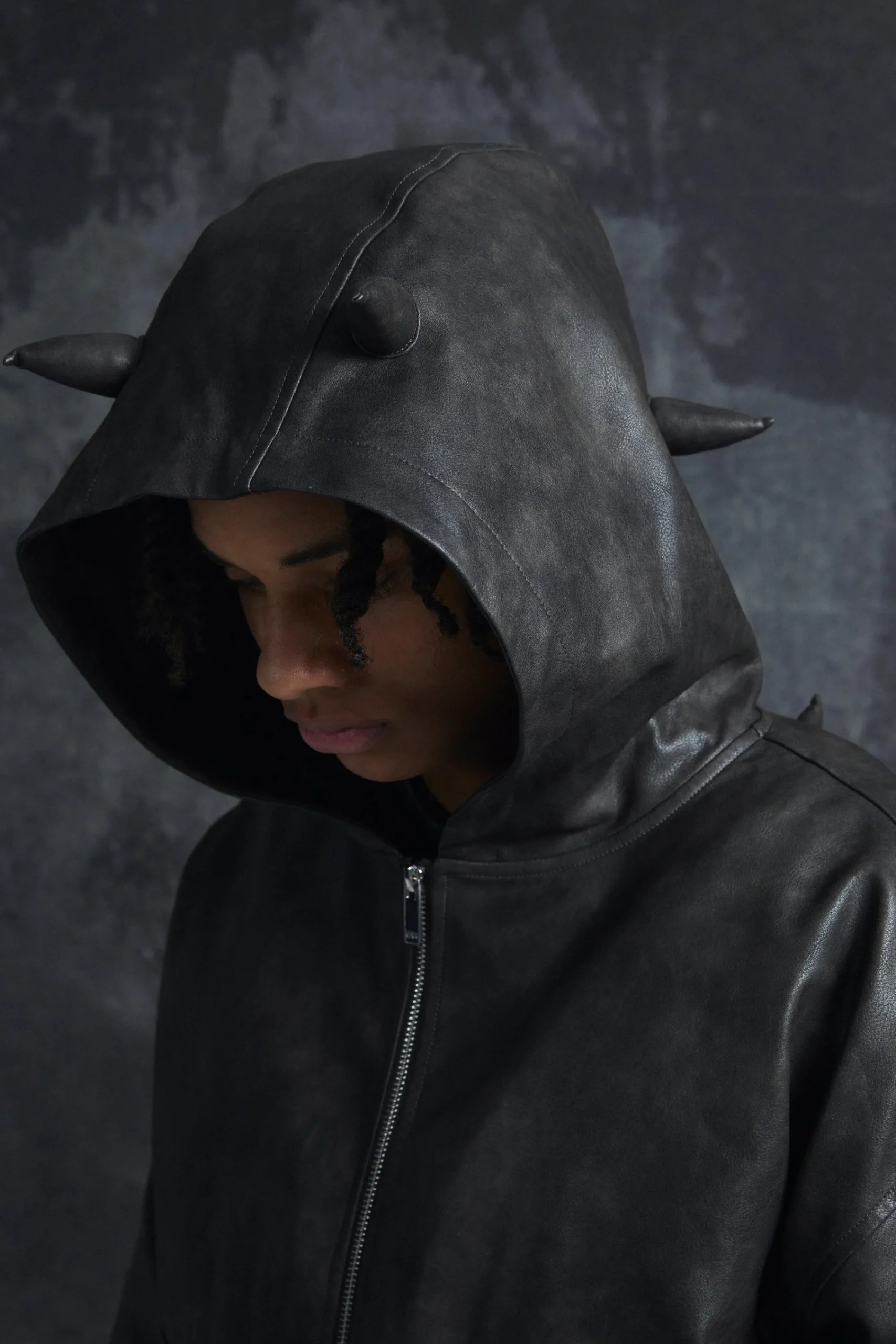 boohooMAN Trippie Redd Oversized Boxy PU Horn Detail Bomber Jacket In | UK| Coats & Jackets