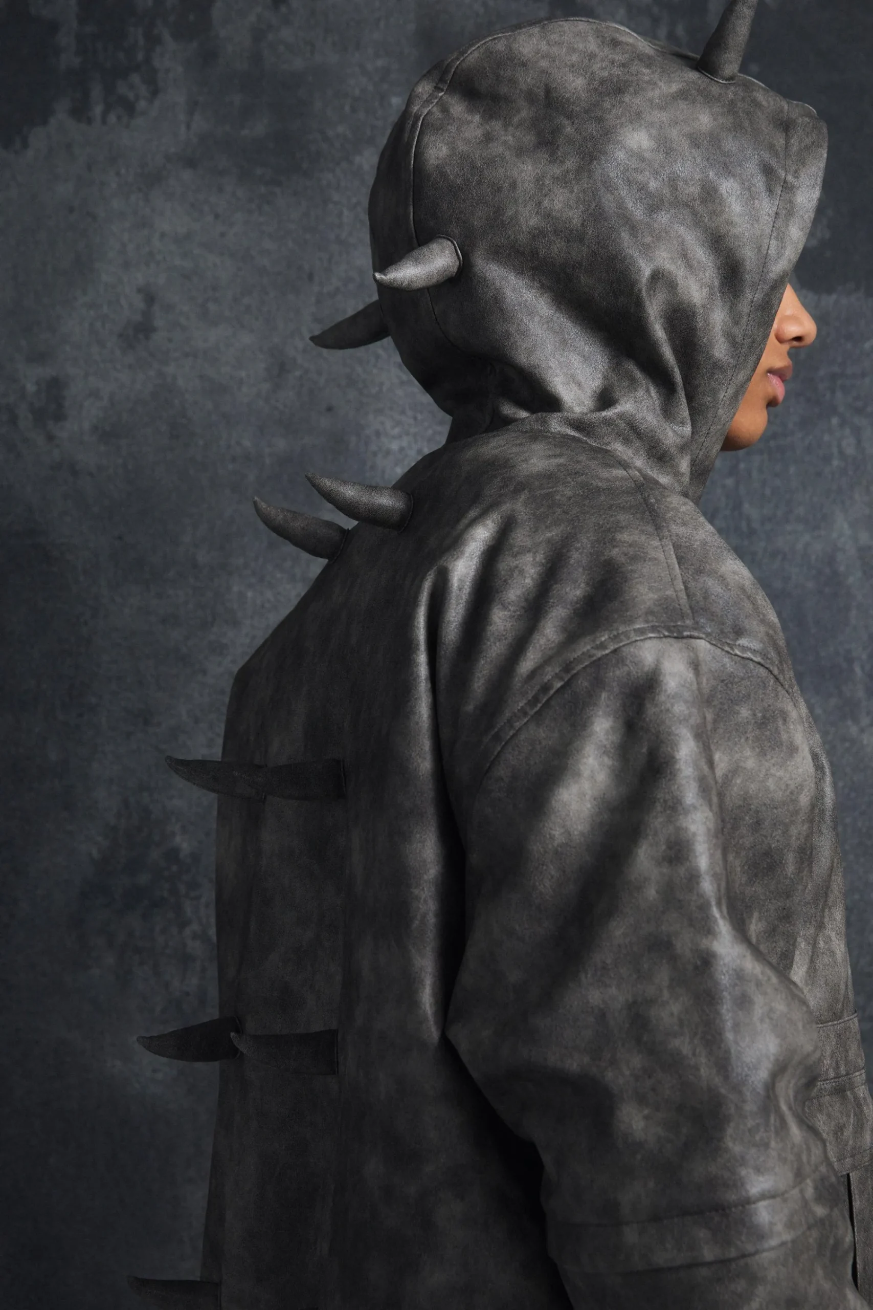 boohooMAN Trippie Redd Oversized Boxy Pu Horn Detail Bomber Jacket In | UK| Coats & Jackets