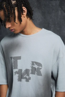 Trippie Redd Oversized Boxy Washed Waffle 14 Print T-shirt | UK^boohooMAN Best
