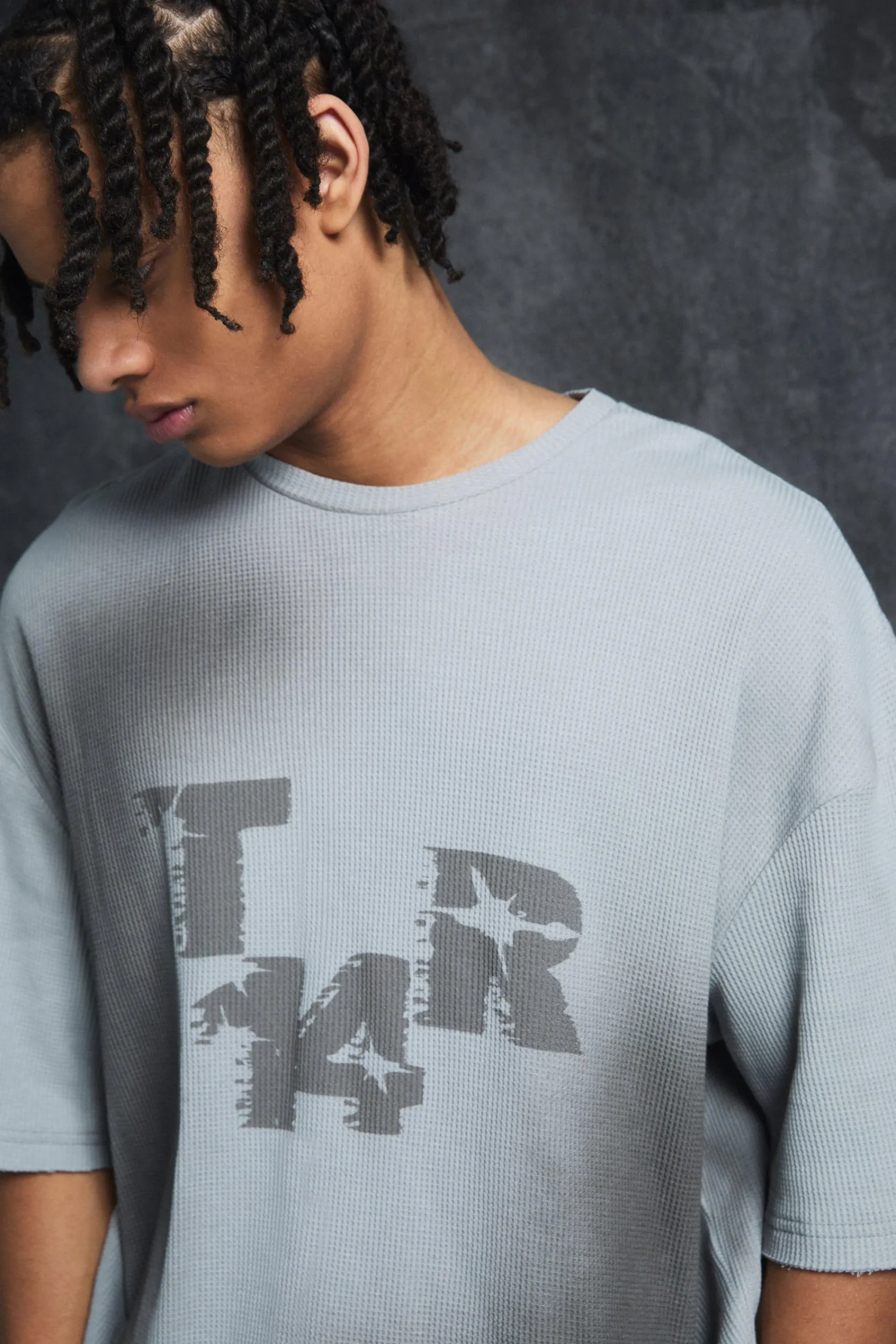 Trippie Redd Oversized Boxy Washed Waffle 14 Print T-shirt | UK^boohooMAN Best