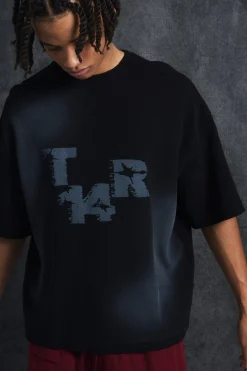 Trippie Redd Oversized Boxy Washed Waffle 14 Print T-shirt | UK^boohooMAN Best