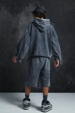 boohooMAN Trippie Redd Oversized Boxy Heavy Washed & Distressed Hoodie | UK| Hoodies & Sweatshirts