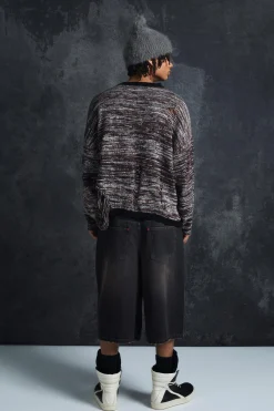 boohooMAN Trippie Redd Oversized Boxy Laddered Graphic Knitted Jumper | UK| Knitwear