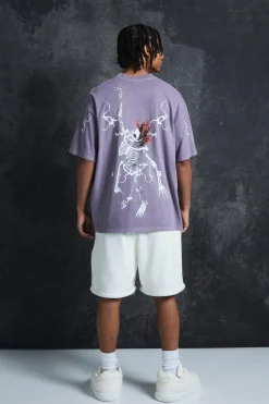 Trippie Redd Oversized Extended Neck Heavyweight Washed Graphic T-shirt | UK^boohooMAN Sale