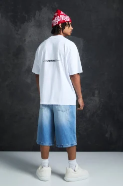 Trippie Redd Oversized Extended Neck Heavyweight Fleur De Lis T-Shirt | UK^boohooMAN