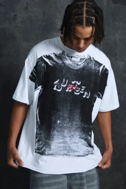 Trippie Redd Oversized Heavy Weight Printed T-Shirt | UK^boohooMAN Discount