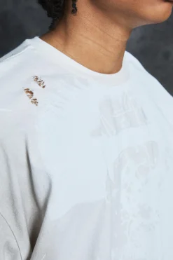 Trippie Redd Oversized Heavy Washed Lips Print T-shirt | UK^boohooMAN Sale