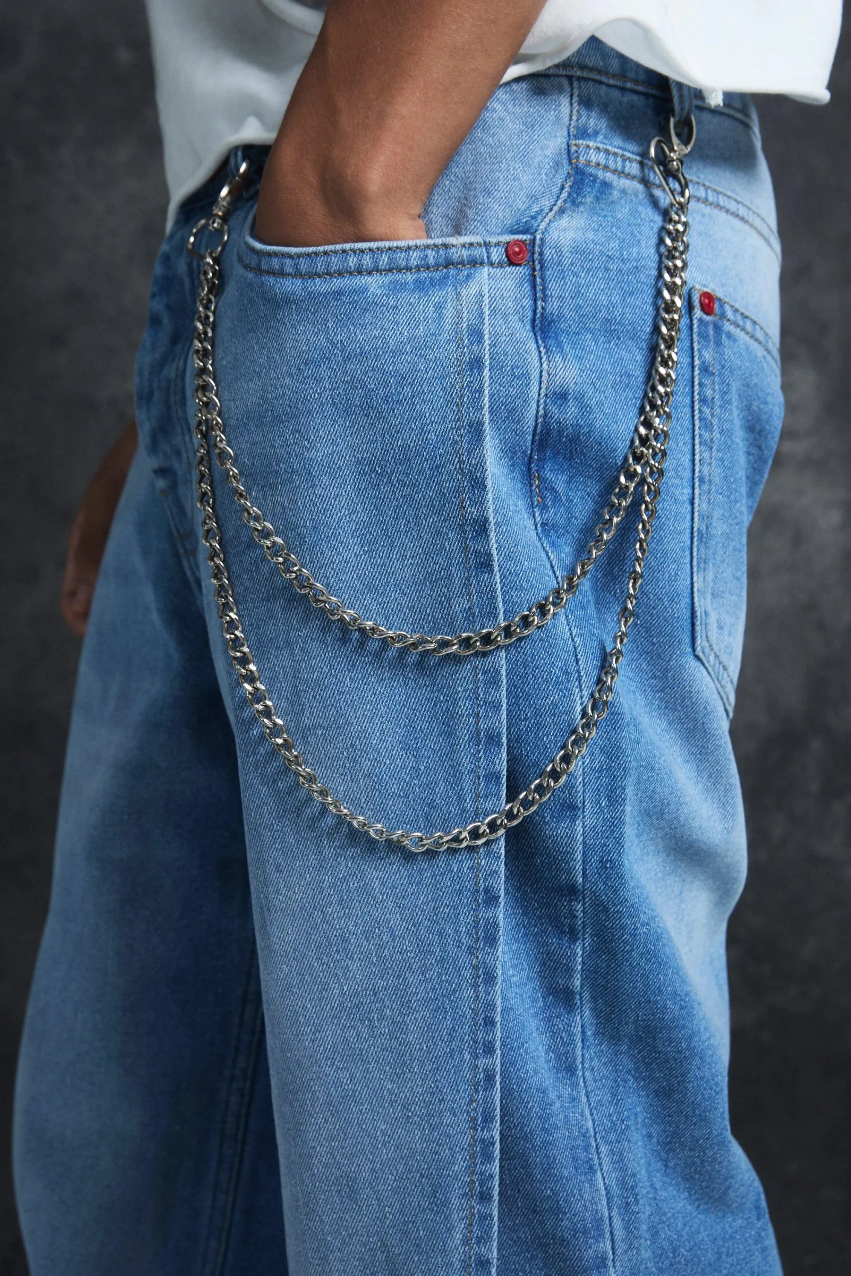 boohooMAN Trippie Redd Relaxed Rigid Gusset Panel Denim Jeans | UK| Trousers|Jeans