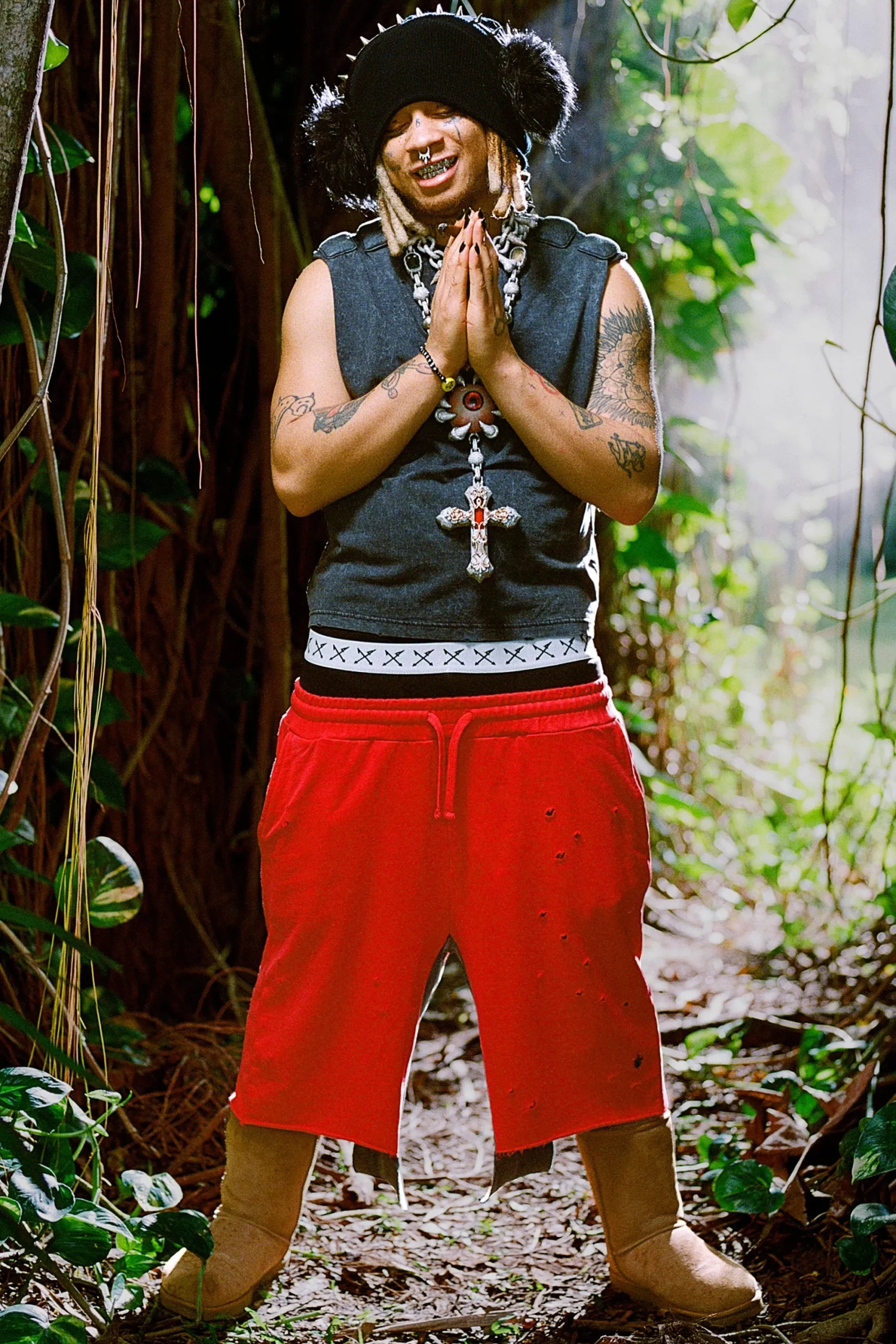 boohooMAN Trippie d Relaxed Washed & Distressed Double Waistband Long Length Short | UK| Shorts