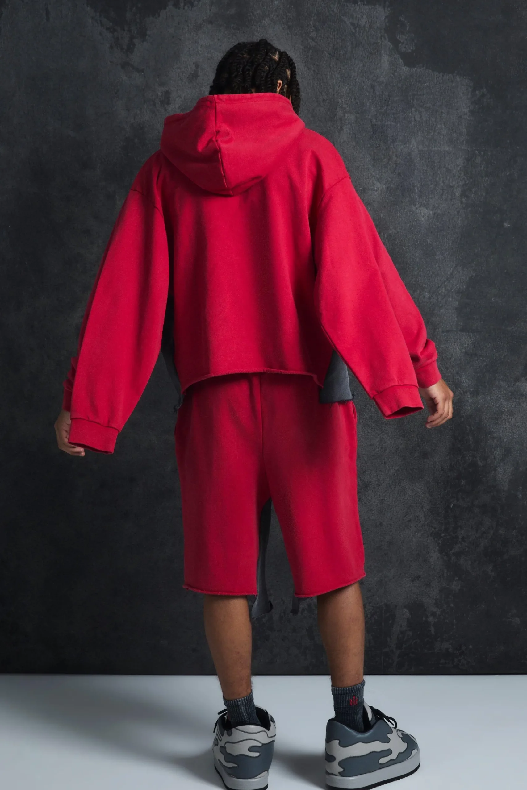 boohooMAN Trippie d Relaxed Washed & Distressed Double Waistband Long Length Short | UK| Shorts